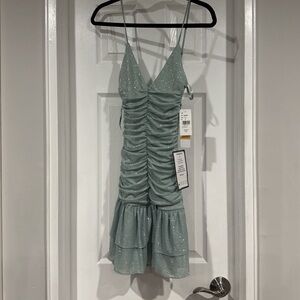 Sparkling Ruched Mini Dress